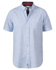 D555 Reid Linen Mix Shirt Sky Blue