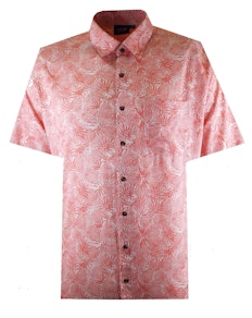 Espionage Pineapple Print Short Sleeve Shirt Coral