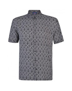 Espionage Tribal Print Short Sleeve Shirt Black/White