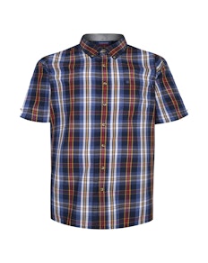 Espionage Check Short Sleeve Shirt Navy/Blue