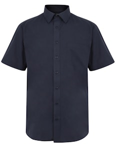 Bigdude Classic Short Sleeve Poplin Shirt Navy