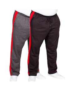 Bigdude Straight Leg Jogger With Stripe Twin Pack Black/Charcoal