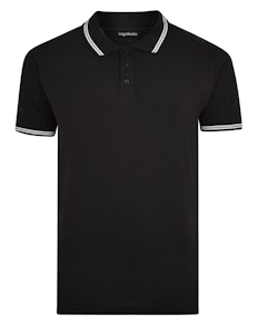 Bigdude Tipped Polo Shirt Black Tall