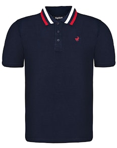 Bigdude Chunky Tipped Polo Shirt Navy Tall