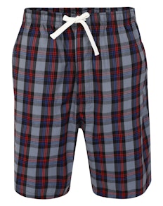 Bigdude Woven Check Pyjama Shorts Grey/Red